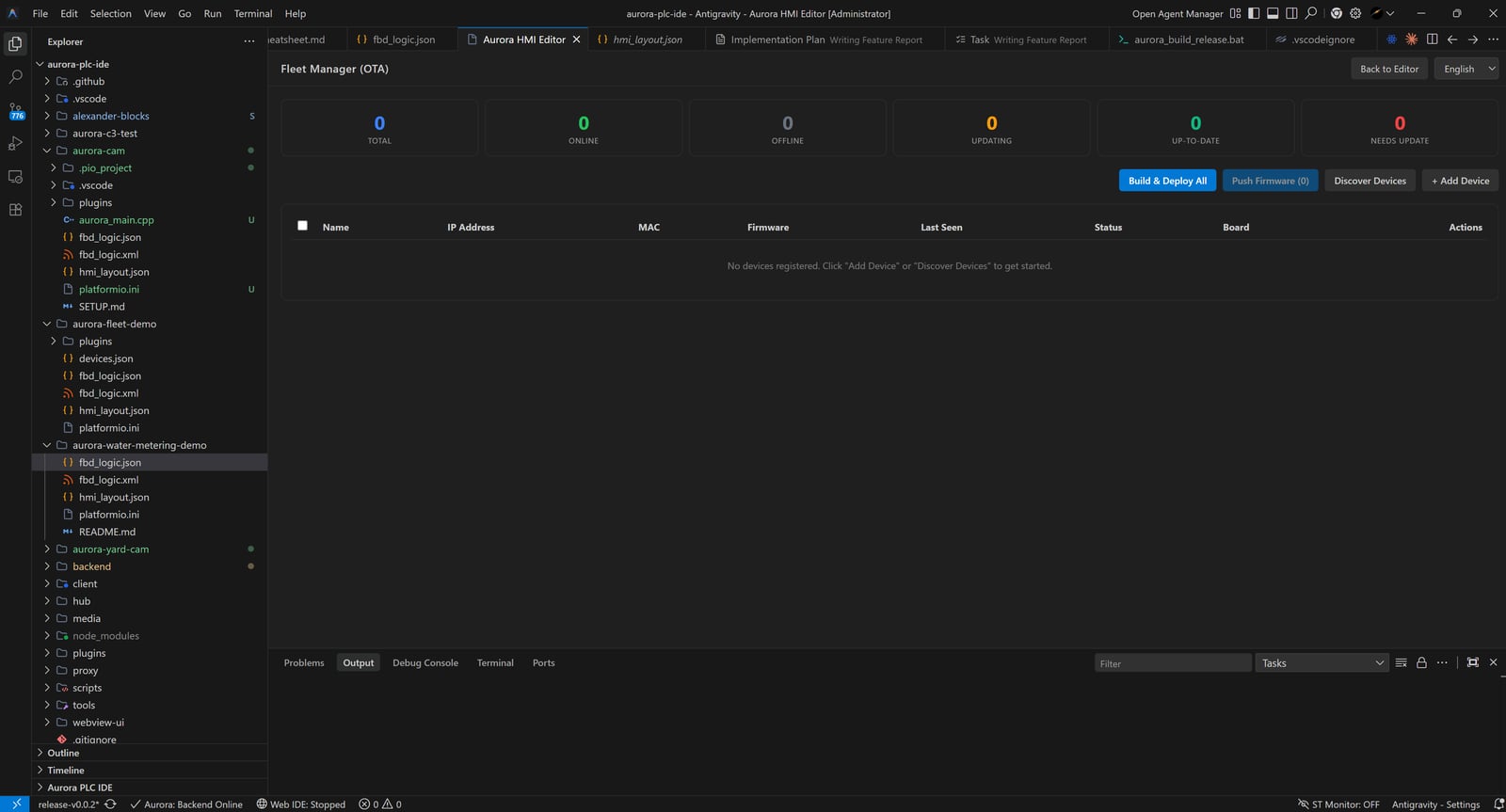 Aurora PLC IDE — Fleet Manager