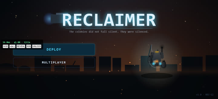 RECLAIMER — title screen